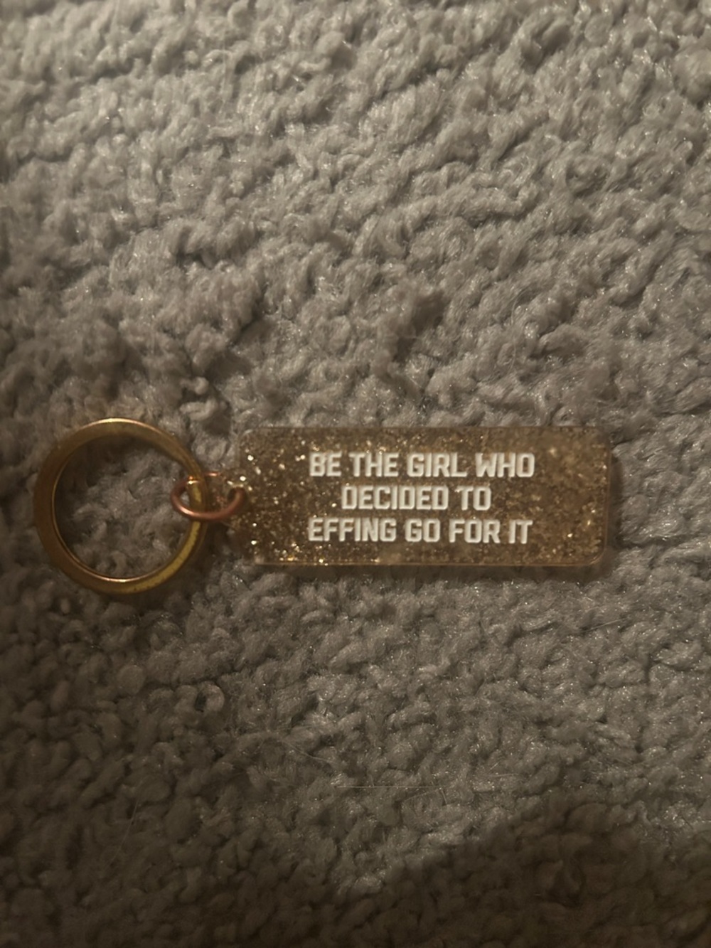 Glitter Acrylic Keychain - Motivational Phrase